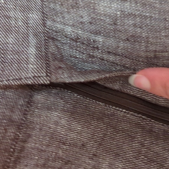 Adec2 Brown Linen Wide Leg Trousers Pants sz 12 - Picture 3 of 6